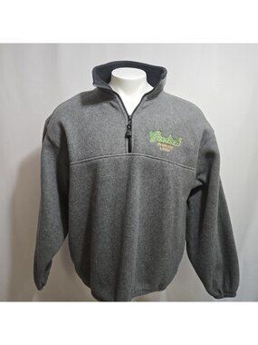 Grolsch 1/4 Zip Fleece Sweatshirt Adult Size XL Gray Made in USA Beer